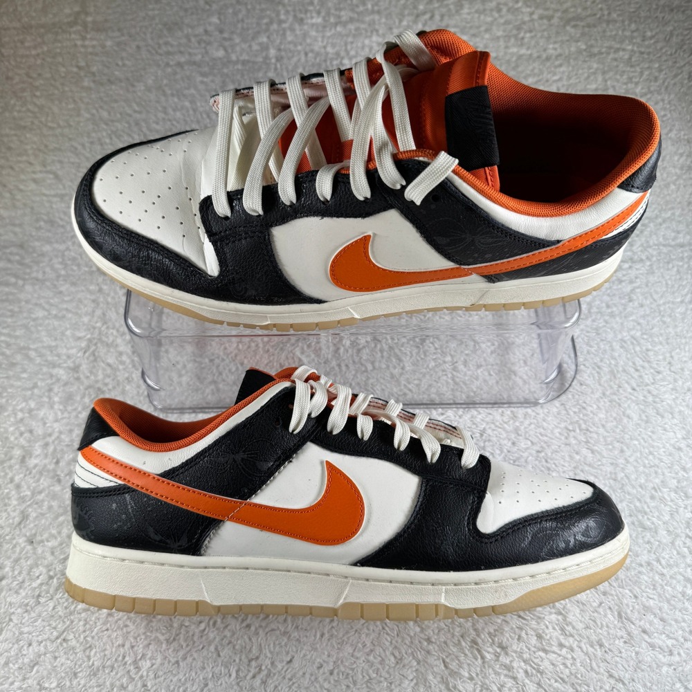 Nike Dunk Low Men Size 12 Black Orange Excellent Halloween 2021 Shoes Sneakers